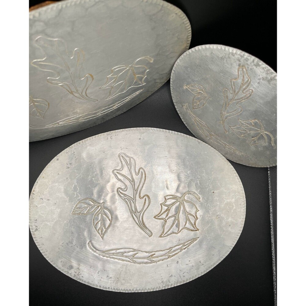 Everlast Metal Aluminum Trivet Set(3) Hand Forged Floral Pattern VTG USA